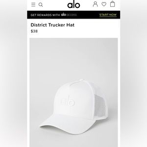 Alo yoga trucker hat cap white